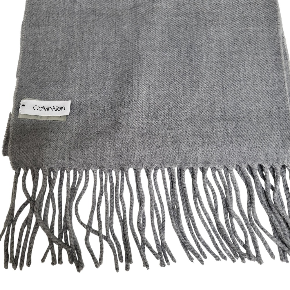 Calvin Klein Women's Gray Scarf with Fringe Soft One Size‎ MSRP $40